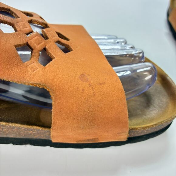 Birkenstock Betula Fame Taupe Cut Out Suede Sandal Slides Women's Size 8 - Picture 8 of 10